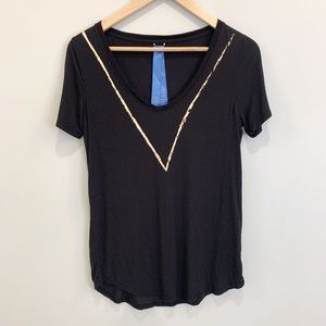 Kit & Ace Black Cashmere Blend V-Neck TEe
